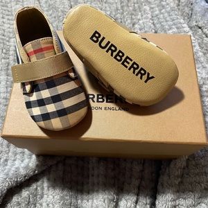 Beige Check Pre-Walker Shoes